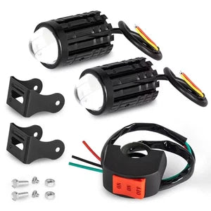 Universal Dual-Color LED Headlight Projector Lens Motorcycle & ATV Fog/Driving