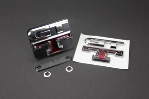 GTT Grill & Boot Badge Emblem Silver & Red for Nissan Skyline R32 R33 R34 R35 GT