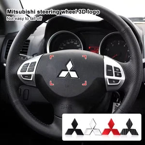 Steering Wheel Emblem Badge Silver Black Red Carbon for Lancer Outlander ASZ