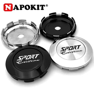 4PCS Sports Edition Wheel Center Caps 77mm Outer 72mm Inner Hub Covers