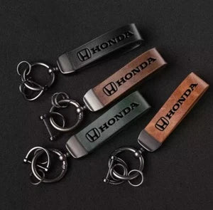 Honda Leather Keyring Keychain for Civic Accord Jazz Odyssey HRV CRV Prelude NEW