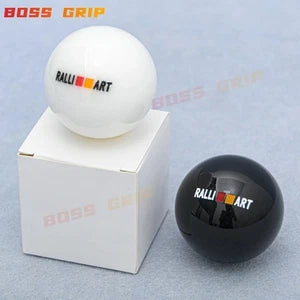 Ralliart Acrylic White Black Gear Shift Knob M10x1.25 for Mitsubishi Manual Auto