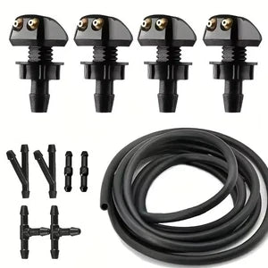 Universal Car Windshield Washer Hose Kit Wiper Nozzle & Fluid Tube Connector NEW