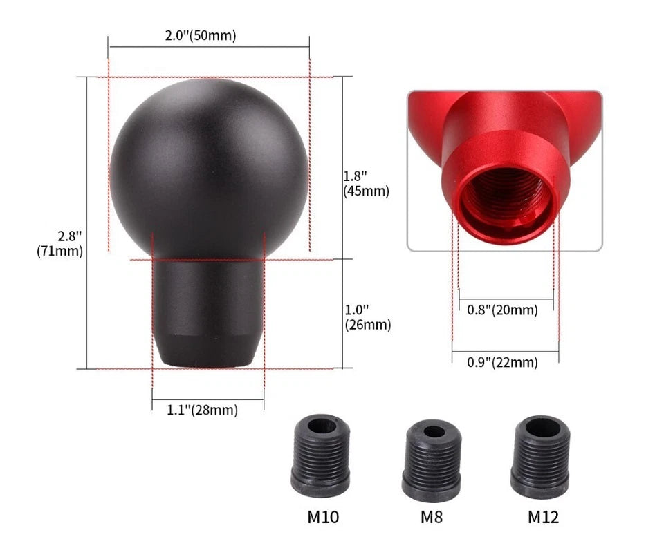 Red Sphere Gear Shift Knob for Ford Holden Nissan Mitsubishi Mazda Honda AUS