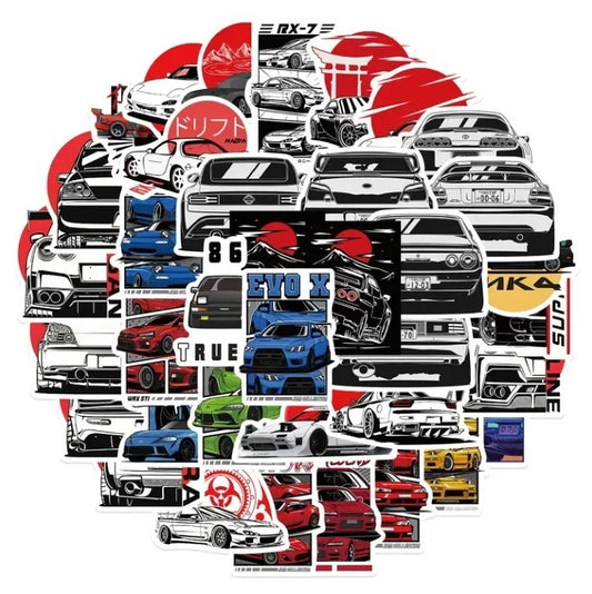 50 x Japan Sport Cars Decal Sticker Set Pack 4 Waterproof Vinyl Graffiti JDM
