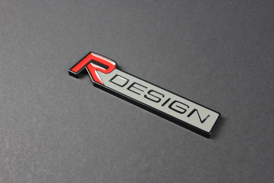 R Design Silver Red Badge Emblem for XC60 S80 V40 XC70 V60 XV40 V90 V50 XC90