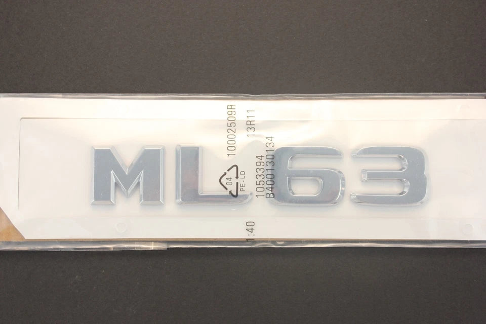 ML63 Boot Chrome Silver Emblem Badge 130mm x 23mm NEW Free Post