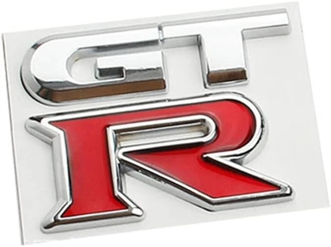 GT-R Metal Logo Badge 3D Peel-and-Stick Emblem Black Red Silver NEW