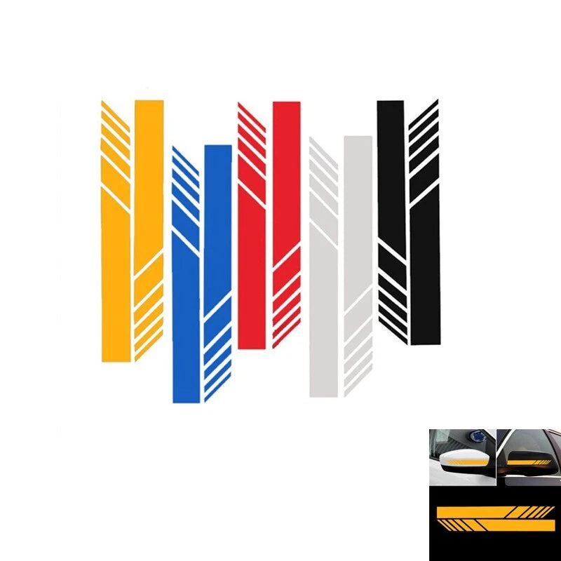Car Rear View Mirror Racing Stripe Vinyl Decal Sticker Blue Side 200mm x 20mm