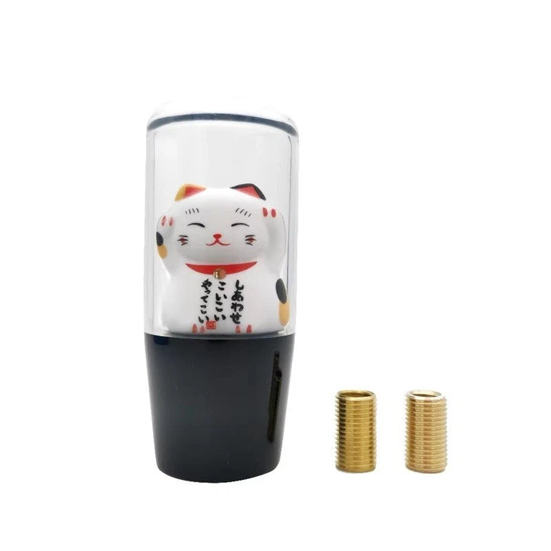 Lucky Japanese Wealth Cat Gear Knob Shift for M12 M10 M8 Universal Fitment