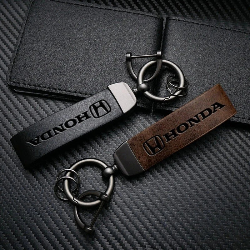 Honda Leather Keyring Keychain for Civic Accord Jazz Odyssey HRV CRV Prelude NEW
