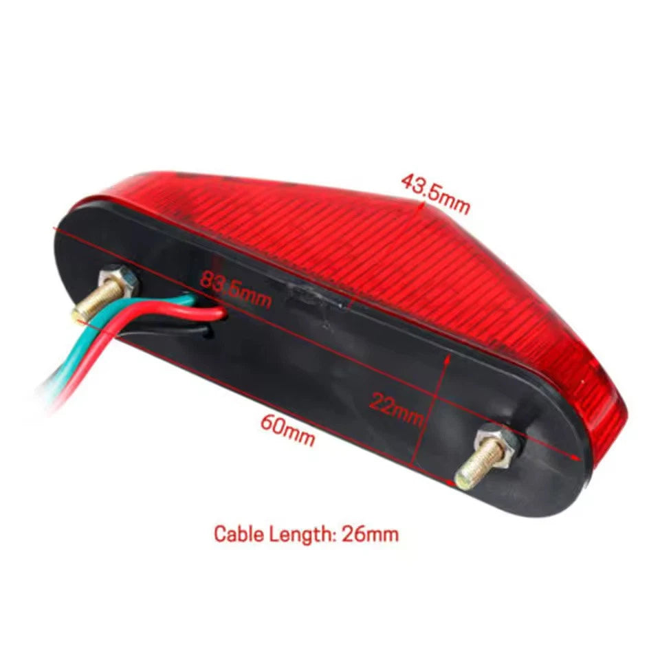 Universal 12-LED Motorcycle Taillight Red Brake/Stop Lamp for Rear Fender