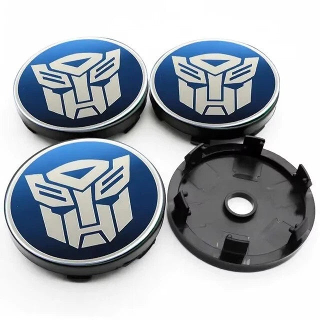 4 Pcs Transformers Wheel Centre Cap Replacement 60mm Face 55 Clip NEW Free Post