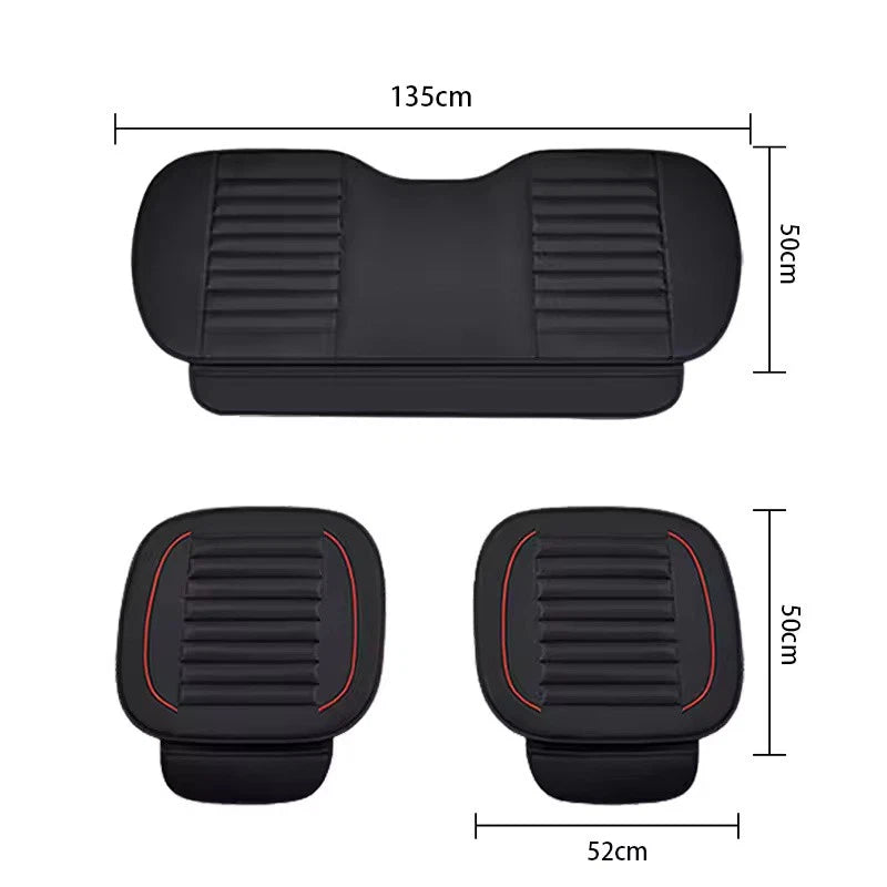 SEAMETAL Premium PU Leather Car Seat Cover Set Universal Fit Cushion Protector