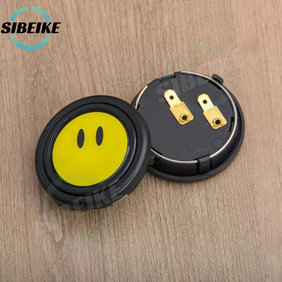 JDM Yellow Happy Face Steering Wheel Horn Button Universal Car Horn Push Cover