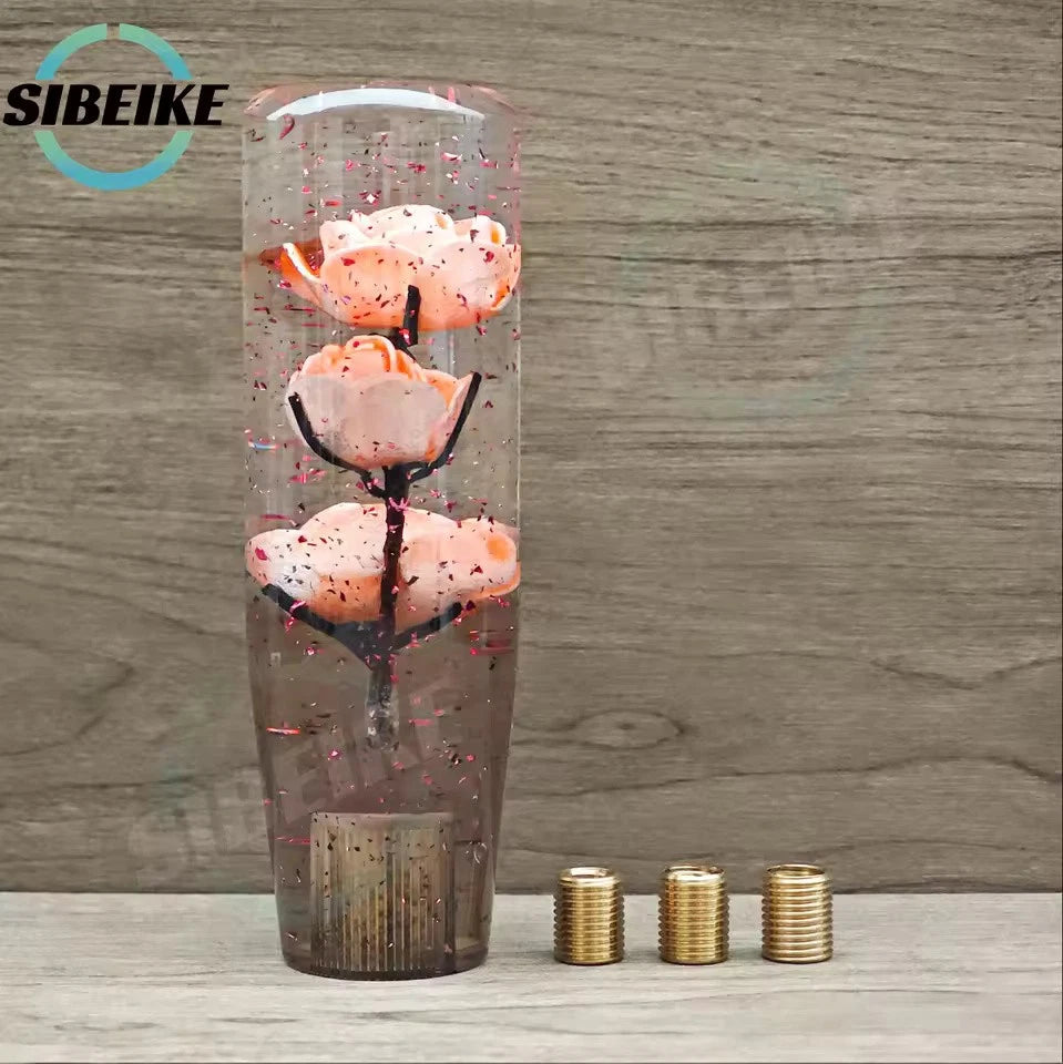 JDM 15CM Rose Acrylic Gear Shift Knob M12x1.25 M10x1.5 M10x1.25 M8x1.25