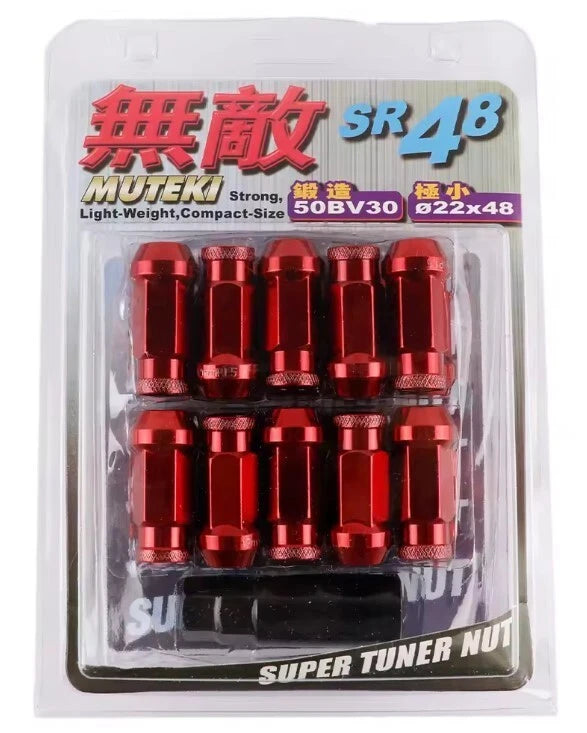 Muteki SR48 Steel Extended Open Racing Lock Lug Nuts M12x1.25 M12x1.5 20Pcs Set