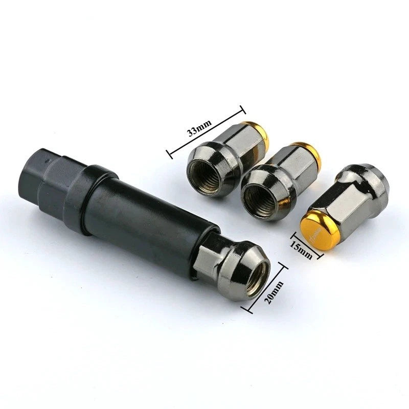 Project Composite Spec Lock Lug Nuts M12x1.25 M12x1.5 20Pcs Set Closed Ended