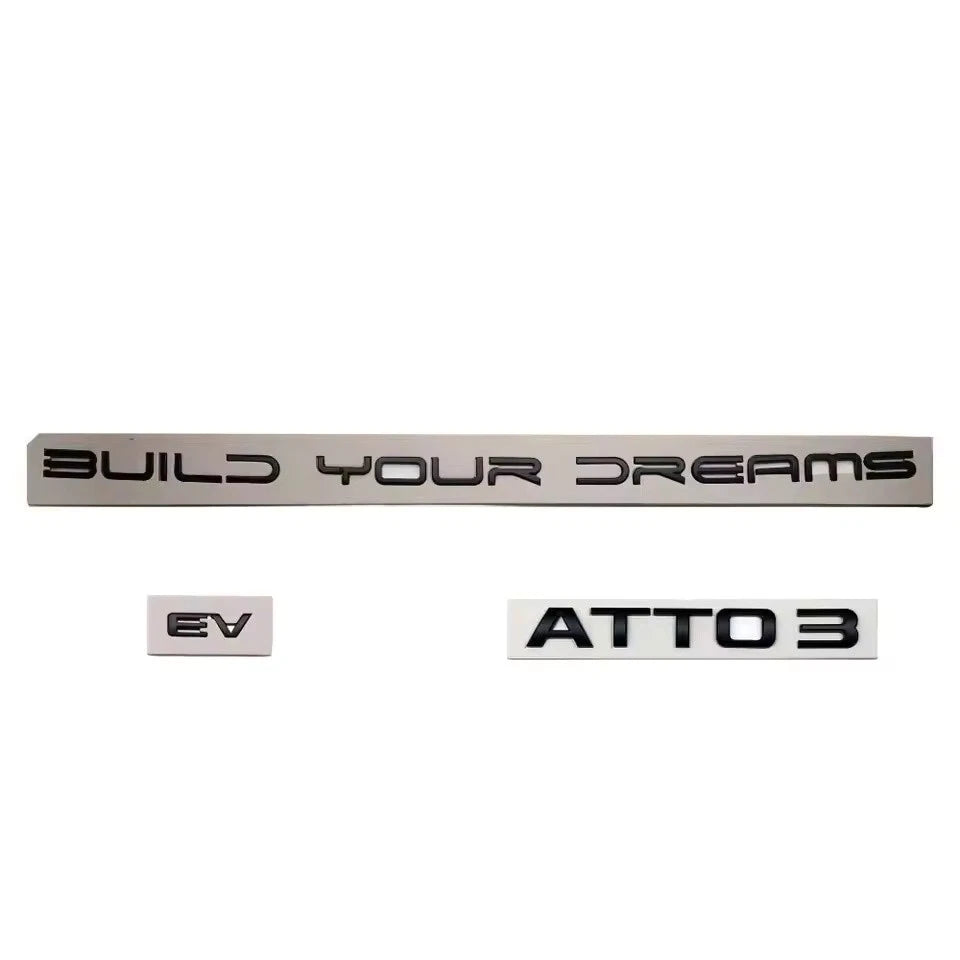 Build Your Dreams Silver Black Boot Trunk Badge Emblem for BYD SEAL SONG Plus