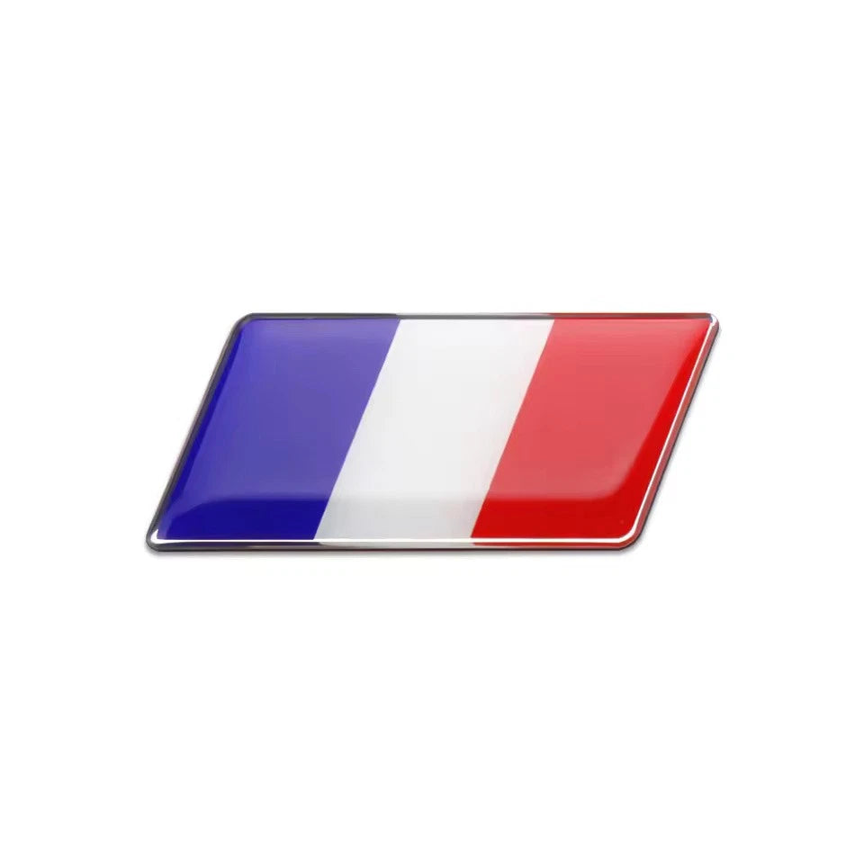 Metal Flag Car Emblem Badge Russia Italy England Ukraine German Spain France USA