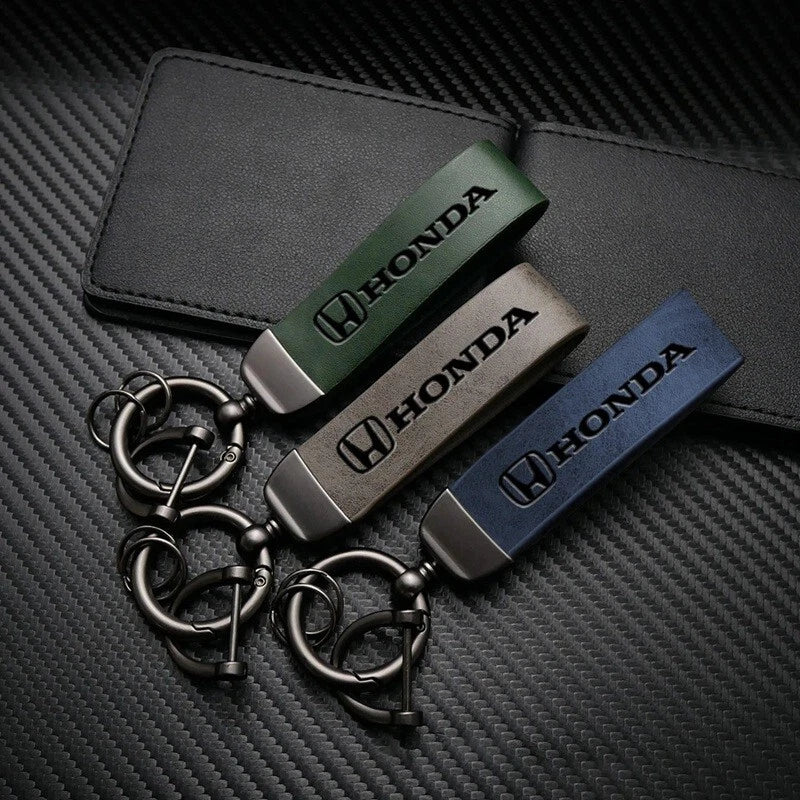 Honda Leather Keyring Keychain for Civic Accord Jazz Odyssey HRV CRV Prelude NEW