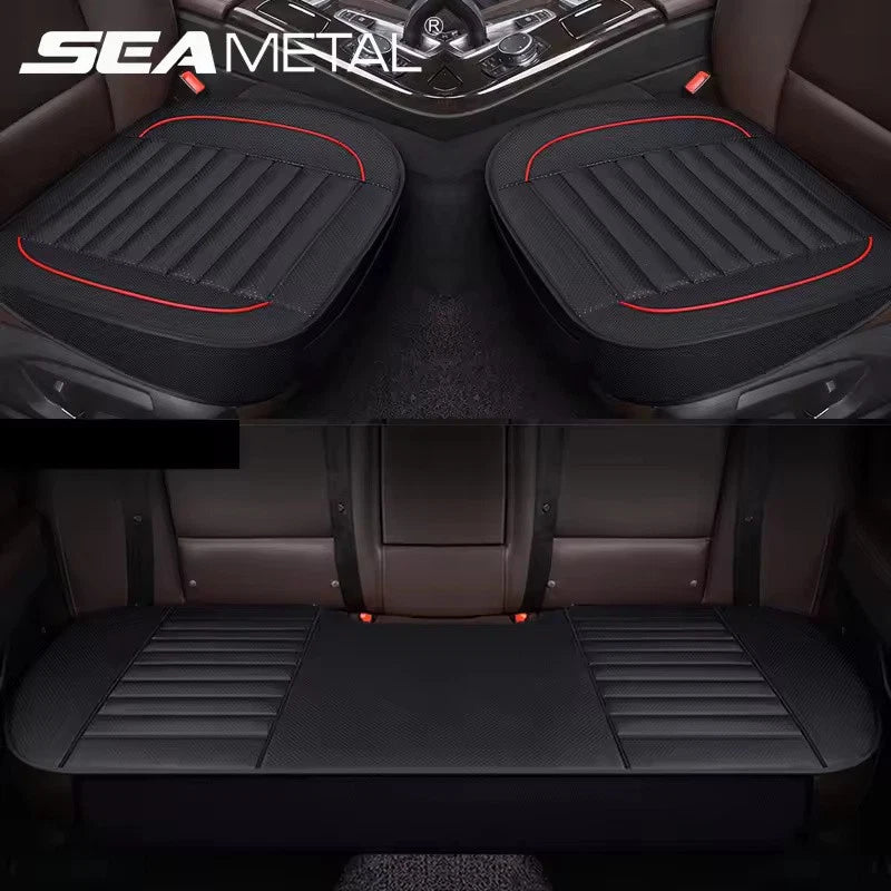 SEAMETAL Premium PU Leather Car Seat Cover Set Universal Fit Cushion Protector