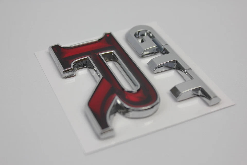GTTR Grill & Boot Badge Emblem Silver Red for Nissan Skyline R34 GTR GTT GTST GT