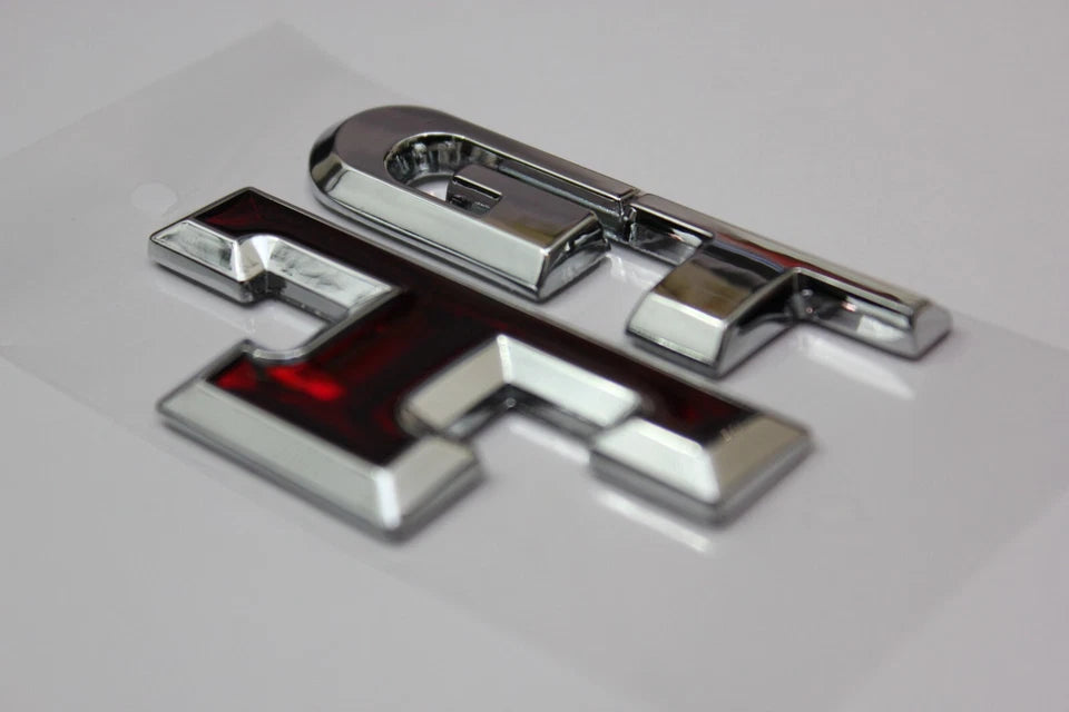 GTT Grill & Boot Badge Emblem Silver & Red for Nissan Skyline R32 R33 R34 R35 GT