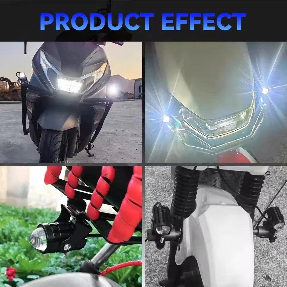 Universal Dual-Color LED Headlight Projector Lens Motorcycle & ATV Fog/Driving