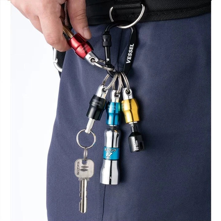 VESSEL QB-10B QB-10Y QB-10R QB-10K3C QB-KBAD Quick Catcher Keychain 1/4 Inch Hex