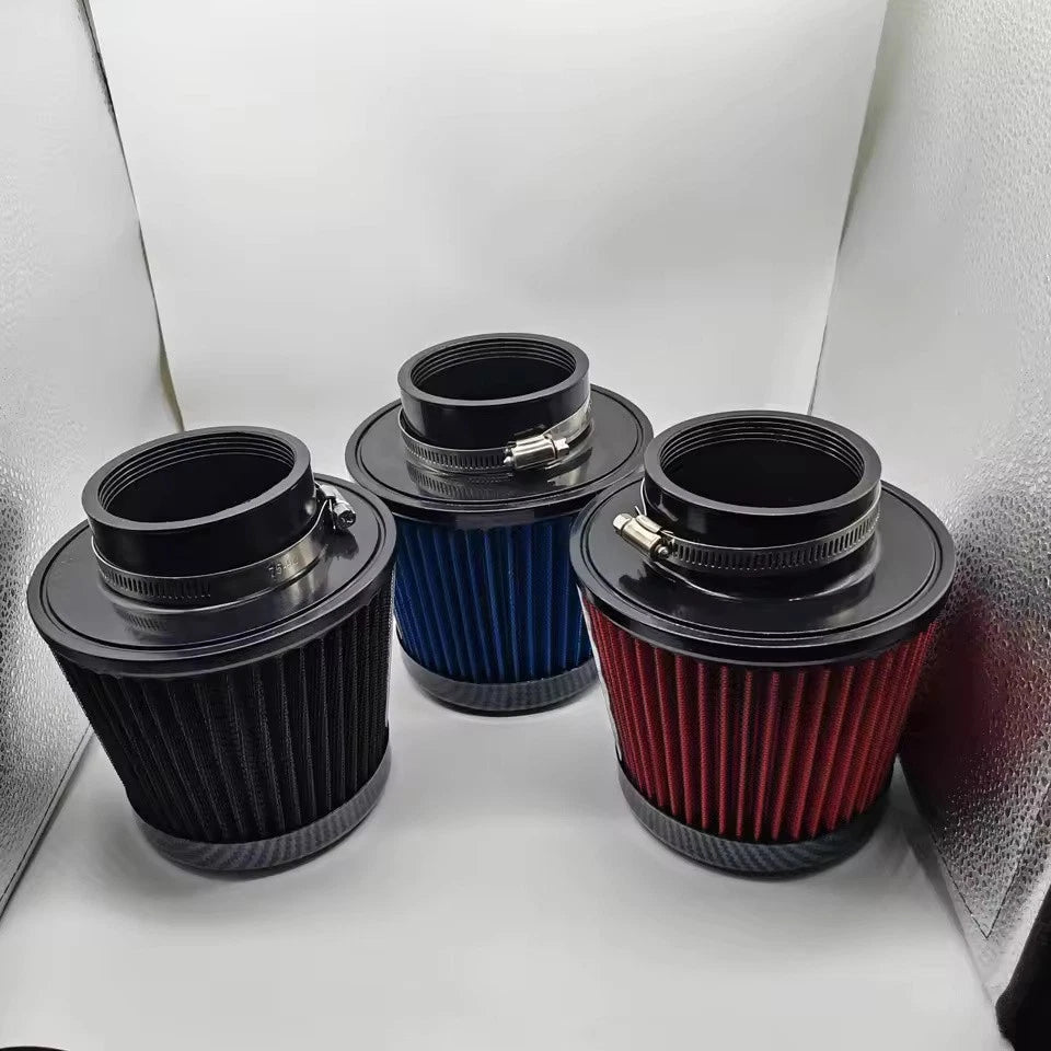 High Flow Air Intake Filter Mushroom 3 Inch 76mm Head Car Performance Carbon