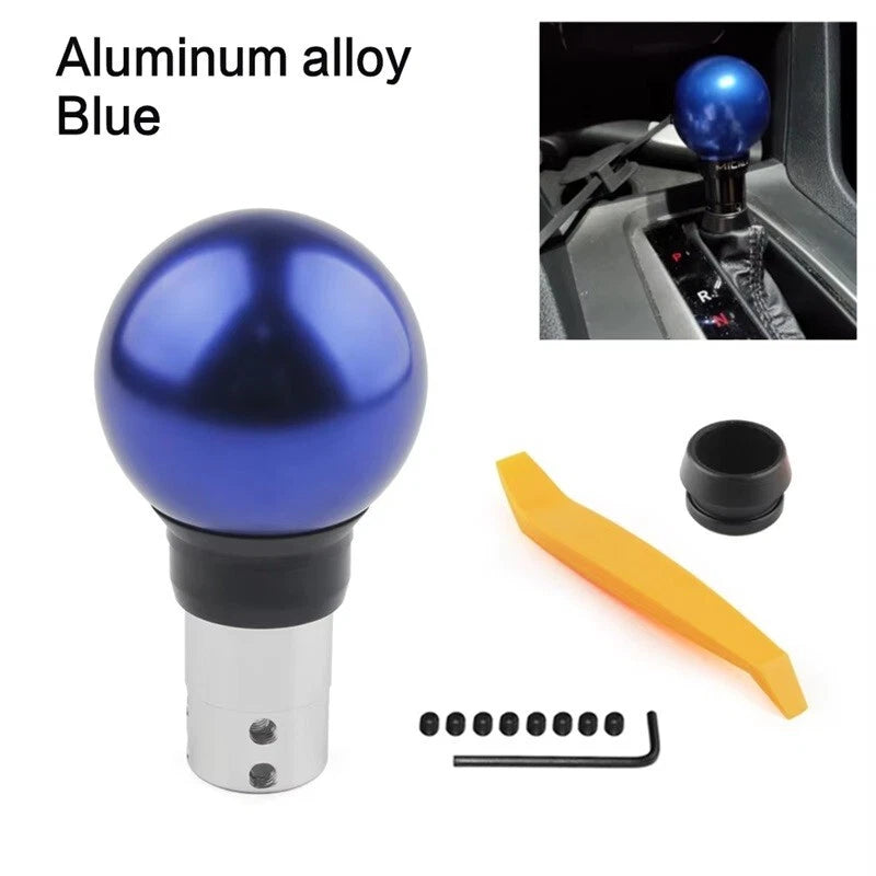 Real Carbon Ball Gear Shift Knob with Boot Adaptor Aluminium Red Black NEW