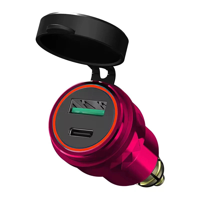 Waterproof Motorcycle USB Charger Adapter 30W QC3.0 & USB-C PD Fast Charging