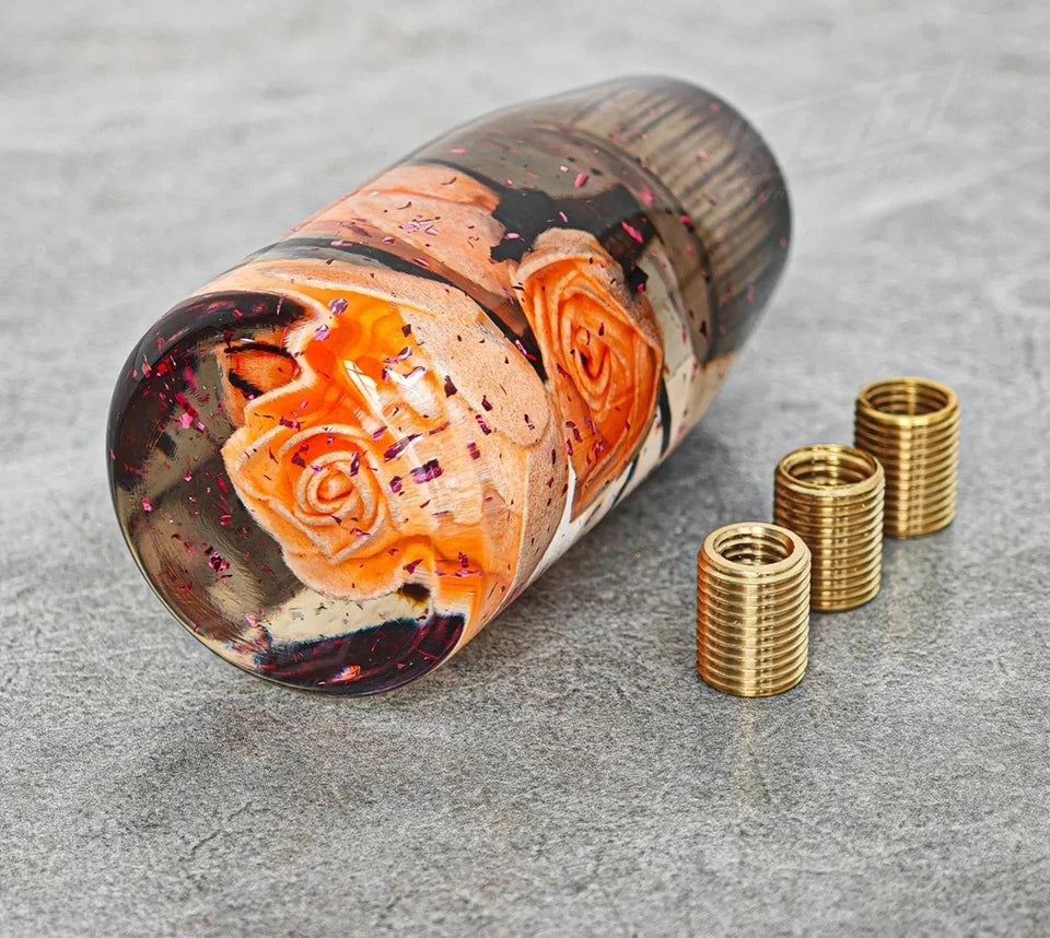 Flower Gear Shift Knob M12x1.25 M10x1.5 Mx1.25 M8x1.25 Orange Purple White Red