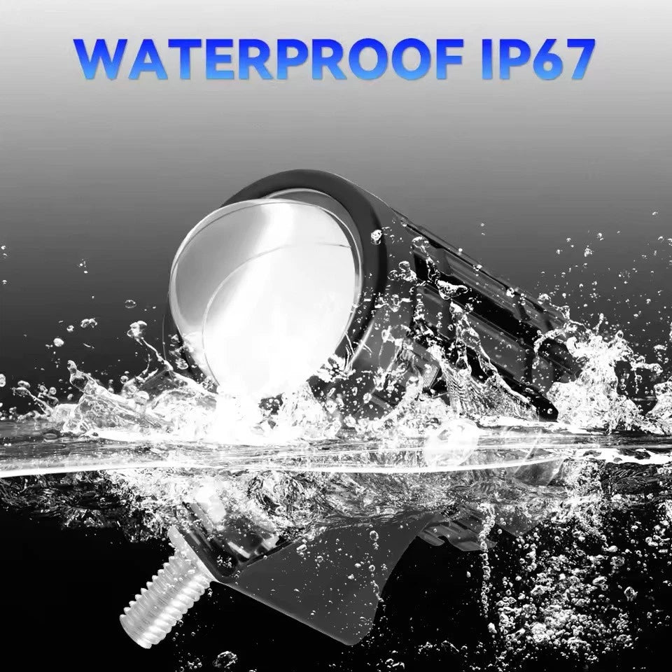 Universal Dual-Color LED Headlight Projector Lens Motorcycle & ATV Fog/Driving