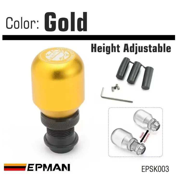 Epman Height Adjustable Gear Gear Shift Knob M12 M10 M8 Universal Fitment