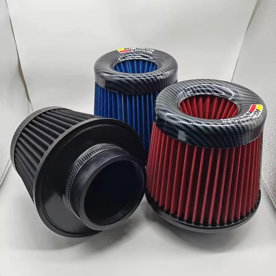 High Flow Air Intake Filter Mushroom 3 Inch 76mm Head Car Performance Carbon