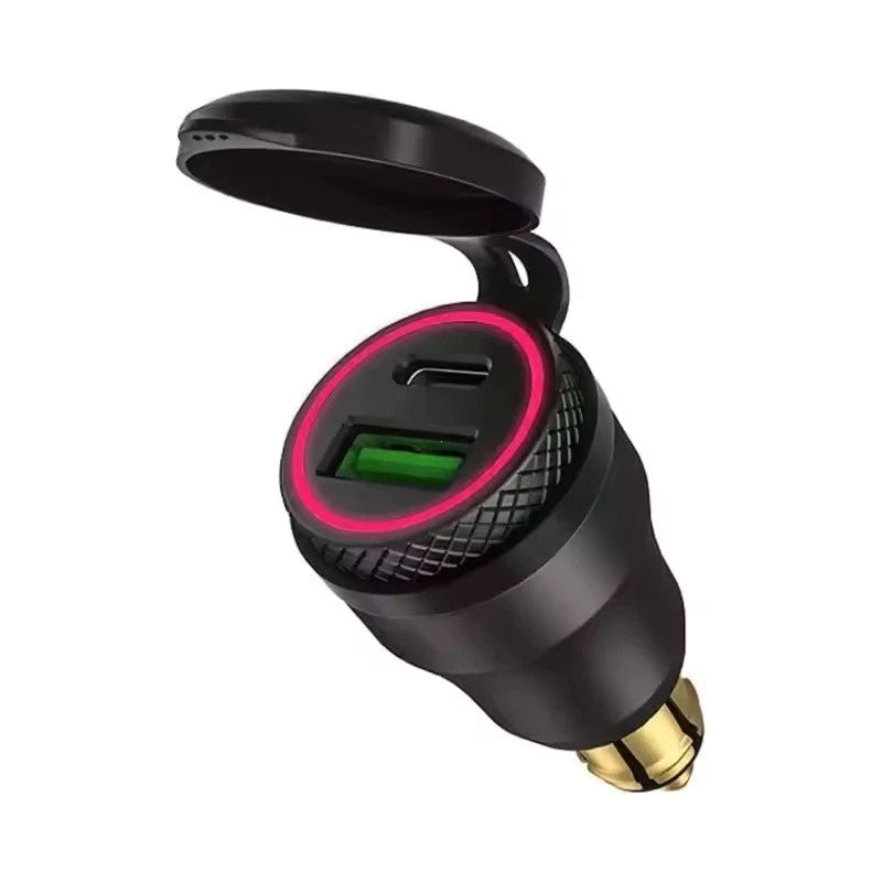 Waterproof Motorcycle USB Charger Adapter 30W QC3.0 & USB-C PD Fast Charging