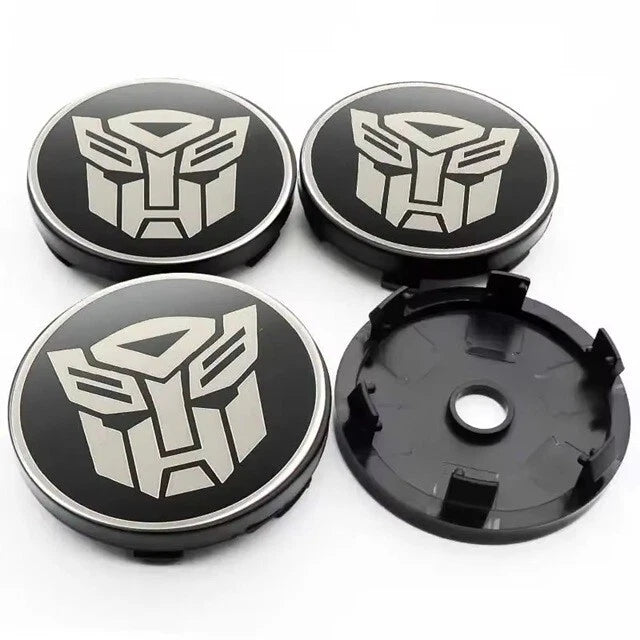 4 Pcs Transformers Wheel Centre Cap Replacement 60mm Face 55 Clip NEW Free Post