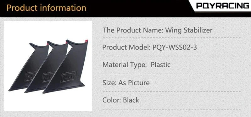 PQY Spoiler Wing Fins Stabilisers for Subaru WRX STI Impreza 2015 - 2018 NEW