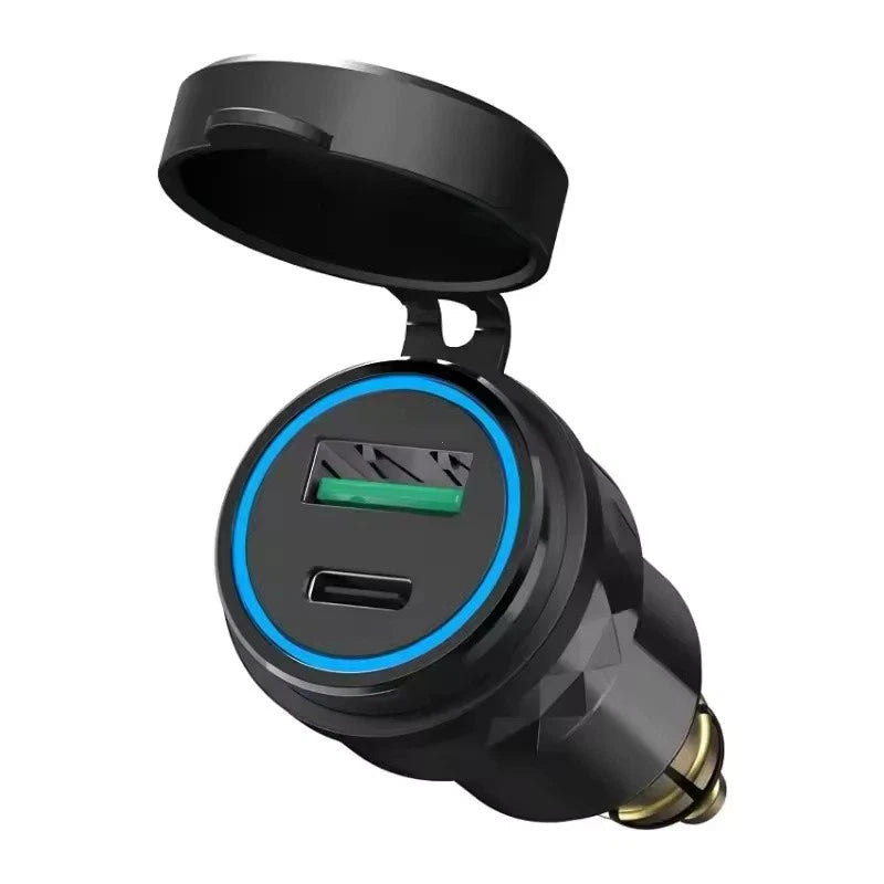 Waterproof Motorcycle USB Charger Adapter 30W QC3.0 & USB-C PD Fast Charging