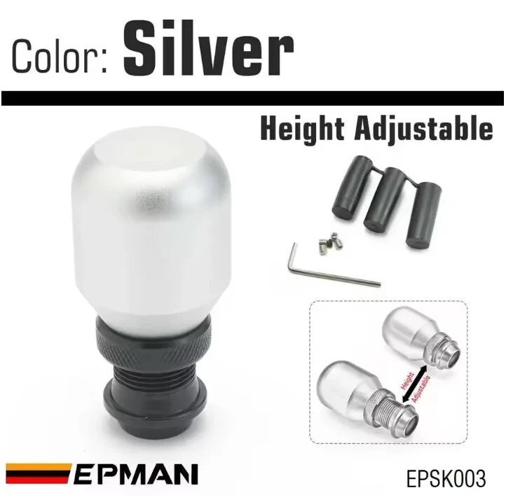 Epman Height Adjustable Gear Gear Shift Knob M12 M10 M8 Universal Fitment