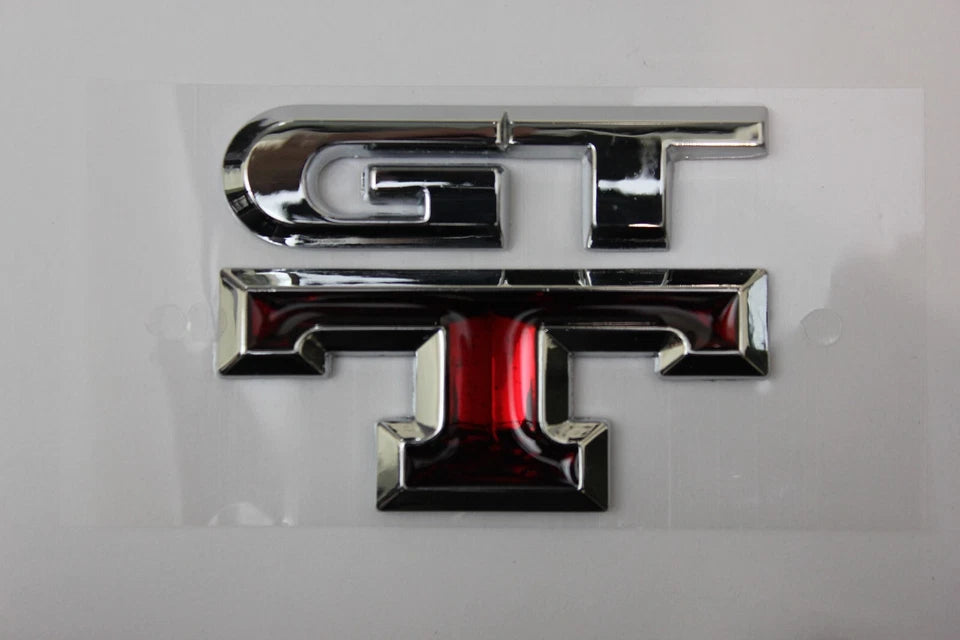 GTT Grill & Boot Badge Emblem Silver & Red for Nissan Skyline R32 R33 R34 R35 GT