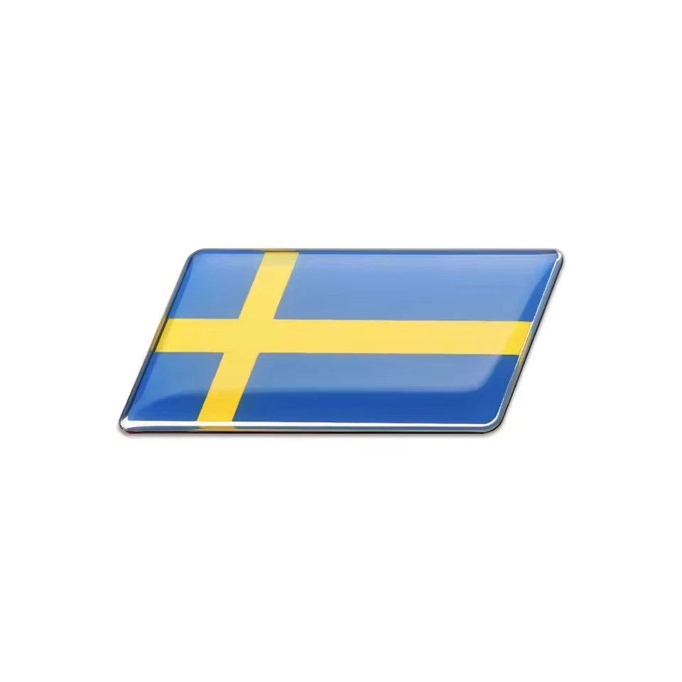 Metal Flag Car Emblem Badge Russia Italy England Ukraine German Spain France USA