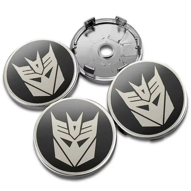 4 Pcs Transformers Wheel Centre Cap Replacement 60mm Face 55 Clip NEW Free Post