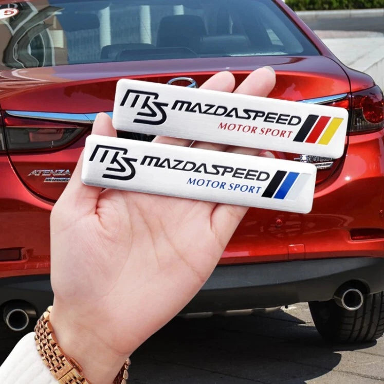 4 x Mazdaspeed Motorsport Aluminium Badge Emblem for Mazda 2 3 RX7 RX8 MX5 MPS