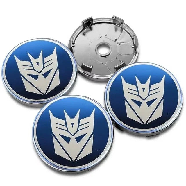 4 Pcs Transformers Wheel Centre Cap Replacement 60mm Face 55 Clip NEW Free Post