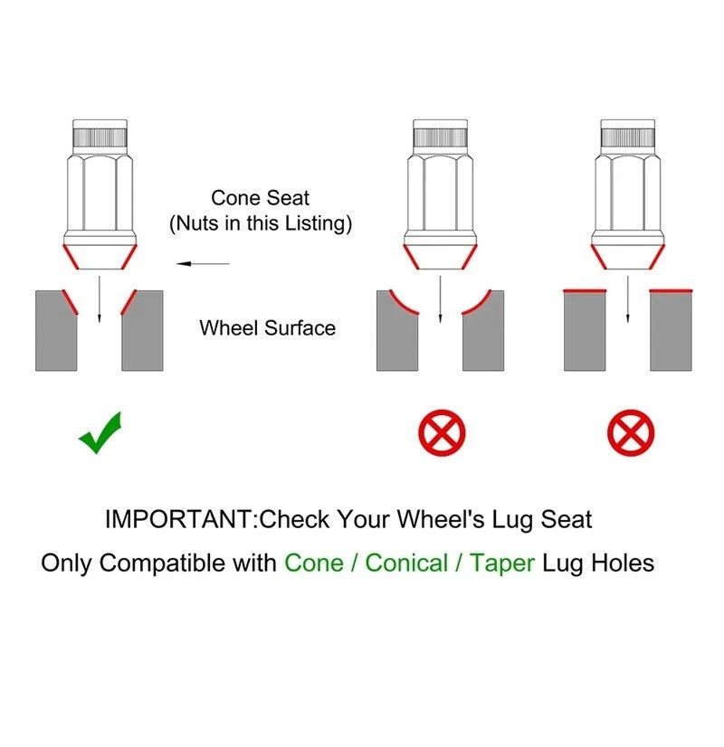 R40 Racing Heptagon Formula Steel Lock Lug Nuts M12x1.25 M12x1.5 20Pcs Set