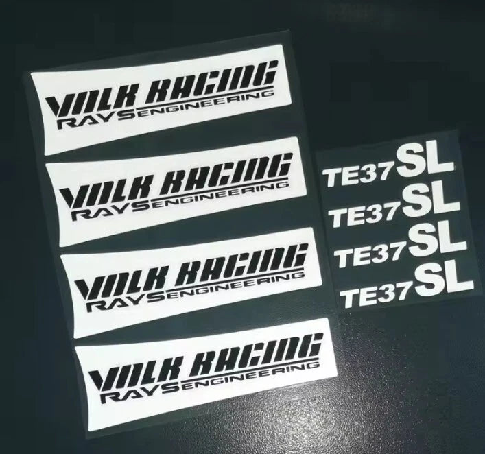 4 x RAYS TE37 SL Wheel Rim Decal Stickers 130mm White Yellow Blue Green Red Pink