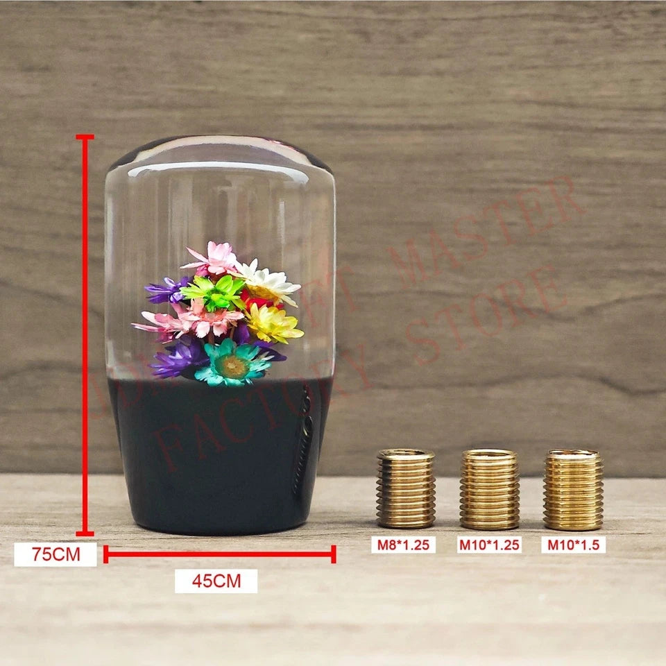 Real Flower Acrylic Gear Shift Knob M12x1.25 M10x1.25 M10x1.5 M8x1.25 Universal